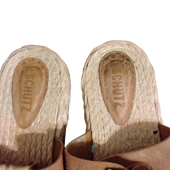 Schutz Enola Rope Flat Sandals Double Straps Honey Brown Sandals size 9.5 B - Picture 4 of 10